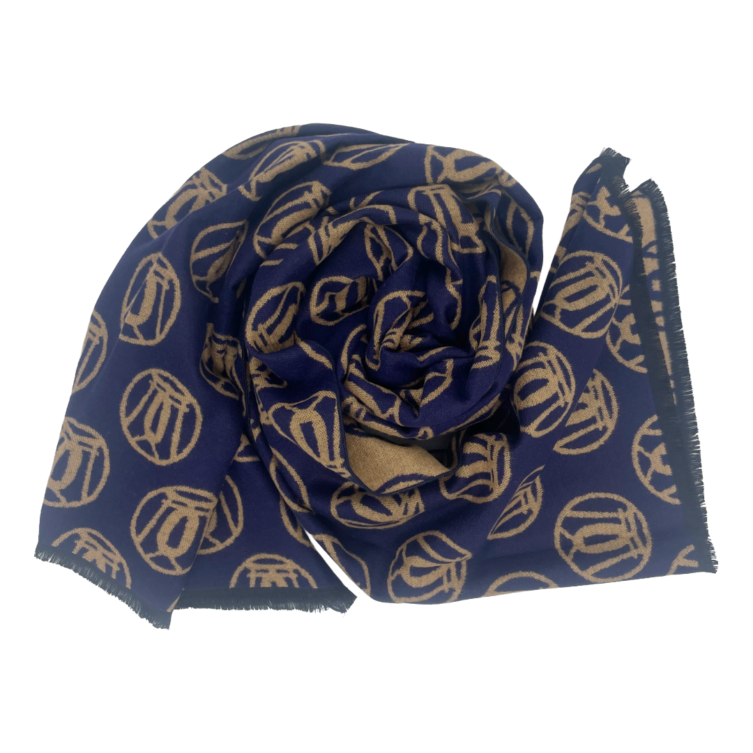 Schal Tsuba Blau-Gold