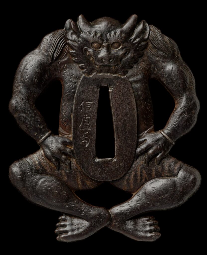 Oni, demon, tsuba, sword gard, katana, Edo period. Nobuyoshi