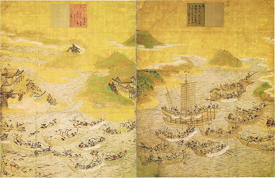 Dannoura, Dan no ura, Dan-no-ura, naval battle, ships, genpei war, heian period, kamakura period