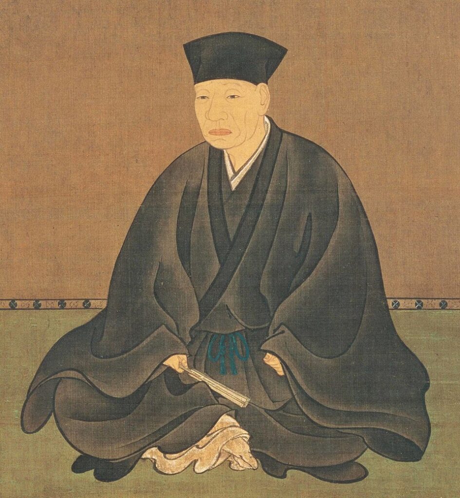 Portrait of Sen no Rikyū, the renowned Japanese tea master, by the artist Hasegawa Tōhaku.