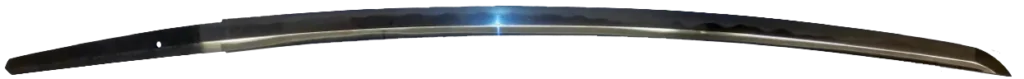 Polished katana blade with a wavy hamon, full view