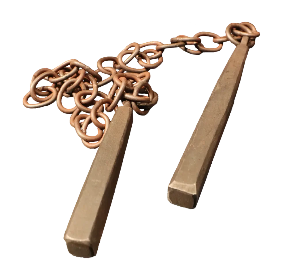 Manriki-gusari — chain weapon with iron weights, a real shinobi tool