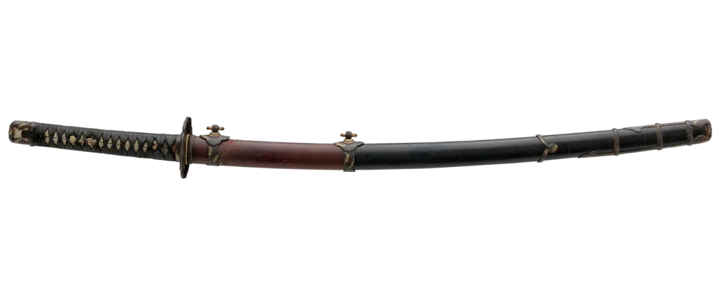 Tachi SWO-00025 with red and black saya and gilt fittings