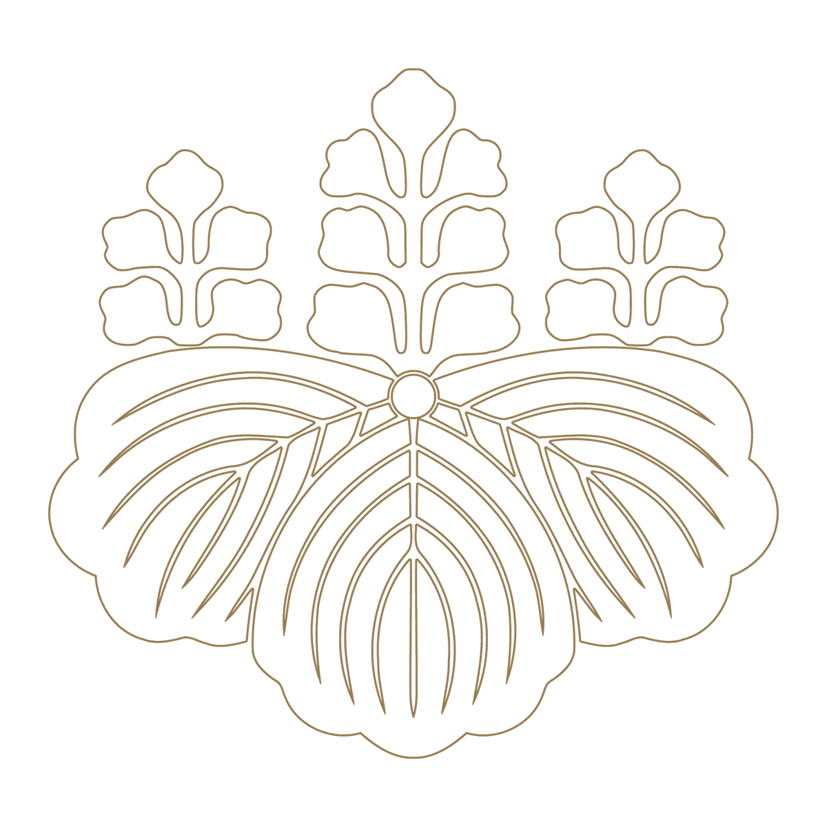 Crest (mon) of the Toyotomi: go-san no kiri, golden paulownia