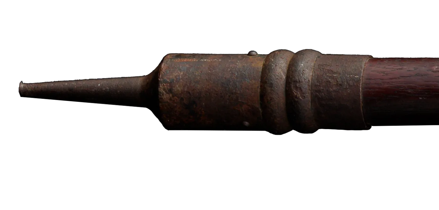 Ishizuki — the iron-shod butt end of a yari, museum object POL-00012